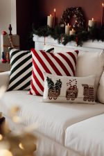 Christmas Wagon | Woven Lumbar  Decorative Throw Pillow Cover - Image 7