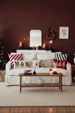 Christmas Gingerbread House | Woven Lumbar Decorative Throw Pillow Cover - Image 5