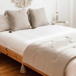 Loom Bed Runner & Pillow Covers | Set of 3 | Taupe Linen Blend Bedset - Image 3