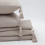 Loom Bed Runner & Pillow Covers | Set of 3 | Taupe Linen Blend Bedset - Image 2