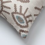 Yonobi | Neutral Beige Orange Evil Eye Ikat Square 18''x18'' Throw Pillow Cover - Image 2