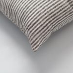 Zuma | Black Stripe Neutral Linen-Blend Square 18"x18" Throw Pillow Cover - Image 2
