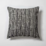 Coco | Black Heathered Woven Textured Plain Square 20"x20'' Throw Pillow Cover
