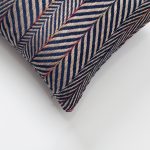 Sense | Navy Blue Textured Herringbone Stripe Lumbar 12''x20'' Throw Pillow Cover - Image 2