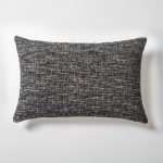 Flap | Black Textured Woven Lumbar 16''x24'' Throw Pillow Cover
