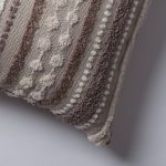 Nomad | Neutral Woven Linen Striped Lumbar 16''x24'' Throw Pillow Cover - Image 2