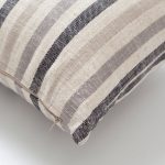 Capri | Black Linen-Blend Neutral Striped Lumbar 12"x20" Throw Pillow Cover - Image 2