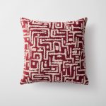 Loom Bed Runner & Pillow Covers | Set of 7 | Taupe Burgundy Gilda Bedset - Image 4