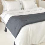 Loom Bed Runner | Dark Gray Neutral Linen Blend - Image 3