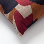 Otto | Burgundy and Rust Modern Geometric Square 20''x20'' Throw Pillow Cover - Image 2
