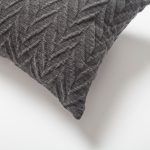Cello | Dark Gray Textured Chevron Long Lumbar 14"x28" Throw Pillow Cover - Image 2
