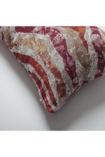 Rio | Red Textured Woven Animal Skin Print Lumbar 12''x20'' Throw Pillow Cover - Image 2