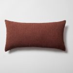 Julia | Brown Boucle Textured Solid Long Lumbar 14"x28" Throw Pillow Cover