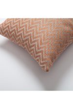 Orsa | Orange Small Scale Geometric Chevron Pattern Lumbar 12''x20'' Throw Pillow Cover - Image 2