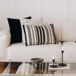 Nomad | Black and White Woven Linen Striped Lumbar 16''x24'' Throw Pillow Cover - Image 2