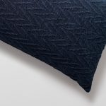 Cello | Navy Blue Textured Chevron Long Lumbar 14"x28" Throw Pillow Cover - Image 2