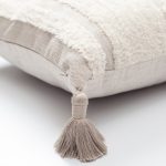 Quba | Neutral Linen Cozy Striped Boho Square 20''x20'' Throw Pillow Cover - Image 3