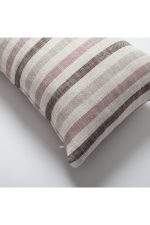 Capri | Pink Linen-Blend Neutral Striped Lumbar 12"x20" Throw Pillow Cover - Image 2
