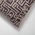 Gilda | Dark Gray Mid-Century Modern Geometric Textured Woven Square 18''x18'' Throw Pillow Cover - Image 2