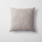 Stripe On Stripe | Set of 3 | Brown Neutral Linen Blend Throw Pillow Covers - Image 3