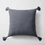 Loom Bed Runner & Pillow Covers | Set of 3 | Dark Gray Linen Blend Bedset - Image 4