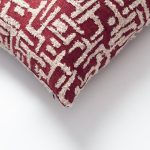 Gilda | Burgundy Mid-Century Modern Geometric Textured Woven Square 18''x18'' Throw Pillow Cover - Image 2