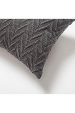 Cello | Dark Gray Textured Chevron Lumbar 12"x20" Throw Pillow Cover - Image 2