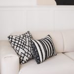 Mitos | Black and White Tribal Ethnic Striped Lumbar 16''x24'' Throw Pillow Cover - Image 3