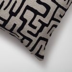 Norm | Black Boucle Textured Geometric Maze Square 20''x20'' Throw Pillow Cover - Image 3