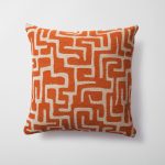 Norm | Burnt Orange Textured Geometric Maze Square 20''x20'' Throw Pillow Cover