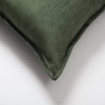 Eliza | Green Textured Velvet-Look Flanged Lumbar 16''x24'' Throw Pillow Cover - Image 2