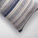 Gobi | Navy Blue Striped Textured Lumbar 12''x20'' Throw Pillow Cover - Image 2