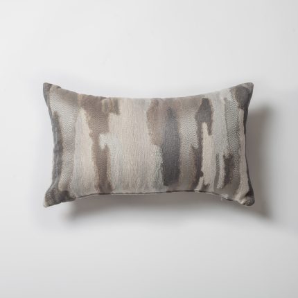 Pastel | Gray Abstract Textured Lumbar 12''x20'' Throw Pillow Cover