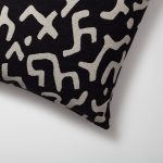 Nandos | Black African Mud Cloth Design Boucle Textured Square 20''x20'' Throw Pillow Cover - Image 2