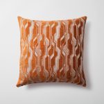 Lebon | Burnt Orange Modern Geometric Patterned Square 20''x20'' Throw Pillow Cover