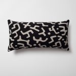 Nandos | Black African Mud Cloth Design Boucle Textured Long Lumbar 14"x28" Throw Pillow Cover