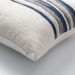 Combos | Navy Blue Textured Abstract Striped Neutral Square 20"x20'' Throw Pillow Cover - Image 2