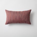 Loom Bed Runner & Pillow Covers | Set of 7 | Taupe Burgundy Gilda Bedset - Image 6