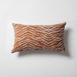 Tokyo | Burnt Orange Animal Skin Print Zebra Woven Lumbar 12''x20'' Throw Pillow Cover