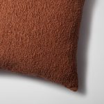 Cozy | Brown Plush Soft Textured Square 20''x20'' Throw Pillow Cover - Image 2