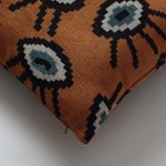 Yonobi | Burnt Orange Evil Eye Ikat Square 18''x18'' Throw Pillow Cover - Image 2