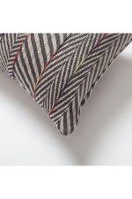 Sense | Dark Gray Textured Herringbone Stripe Lumbar 12''x20'' Throw Pillow Cover - Image 2