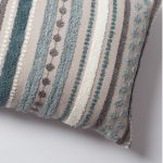 Nomad | Teal Blue Linen Striped Long Lumbar 14"x28" Throw Pillow Cover - Image 2