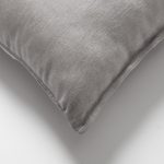 Eliza | Gray Textured Velvet-Look Flanged Lumbar 16''x24'' Throw Pillow Cover - Image 2