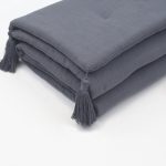 Loom Bed Runner | Dark Gray Neutral Linen Blend - Image 2