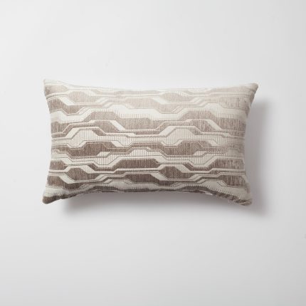 Lebon | Taupe Modern Geometric Patterned Lumbar 12''x20'' Throw Pillow Cover
