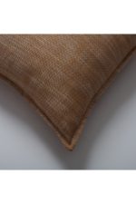 Porto | Mustard Yellow Neutral Solid Linen-Blend Flanged Square 20''x20'' Throw Pillow Cover - Image 2