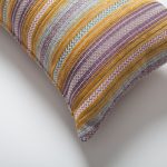 Boho | Yellow Woven Striped Pattern Textured Lumbar 12"x20'' Throw Pillow Cover - Image 2