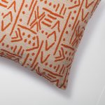 Icon | Orange Ethnic Tribal Boucle Woven Square 18''x18'' Throw Pillow Cover - Image 2