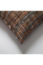 Tweed | Orange Heathered Woven Textured Plain Square 20"x20'' Throw Pillow Cover - Image 2